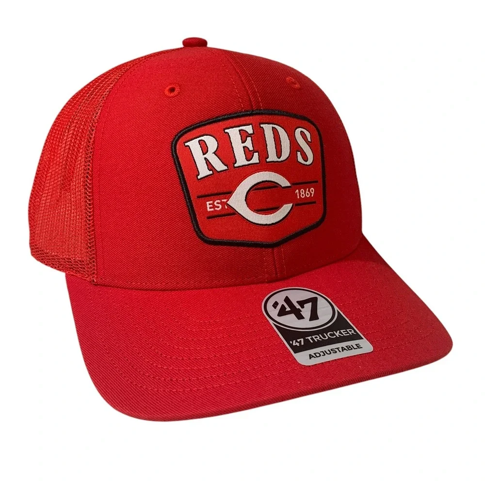 '47 Brand Cincinnati Reds MLB Adjustable Red Snapback Trucker Hat Cap OSFM